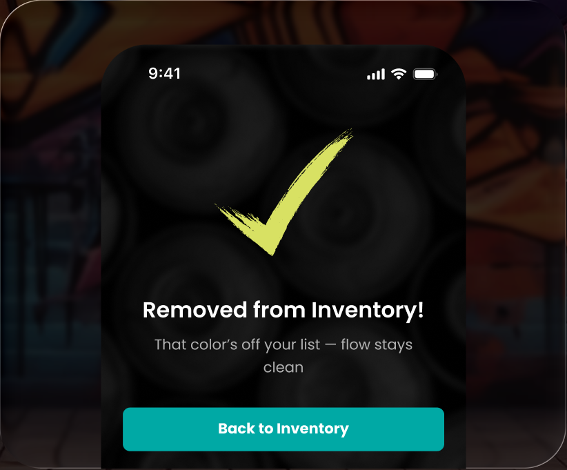 Armed-One removed from inventory confirmation