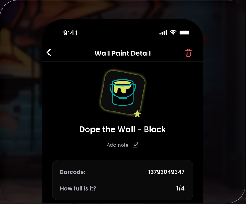 Armed-One wall paint detail view
